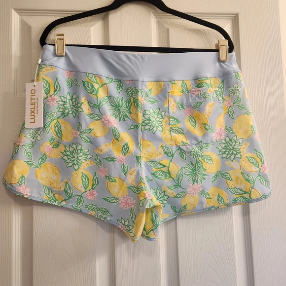 Lilly Pulitzer Bluette Make Lemonade Bicci Short Large - Picture 2 of 4